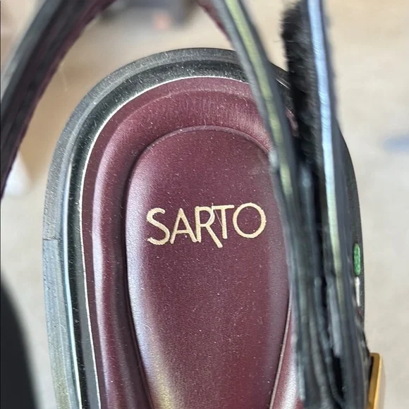 Franco Sarto Black and Gold Loafers - Picture 4 of 4